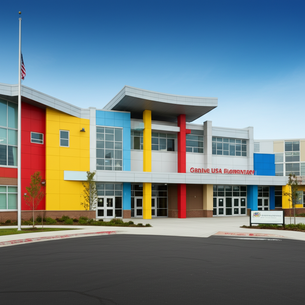 Generate a high-quality, relevant image prompt for an article about: Biggest Elementary School: Geni
