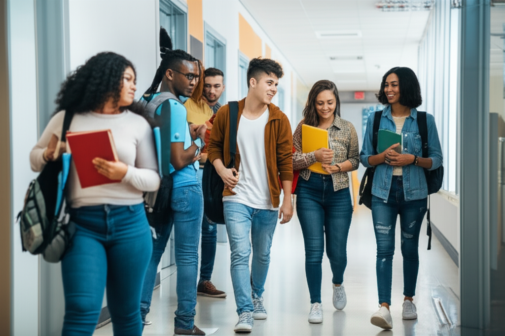 Generate a high-quality, relevant image prompt for an article about: Diverse High Schools: Your Must