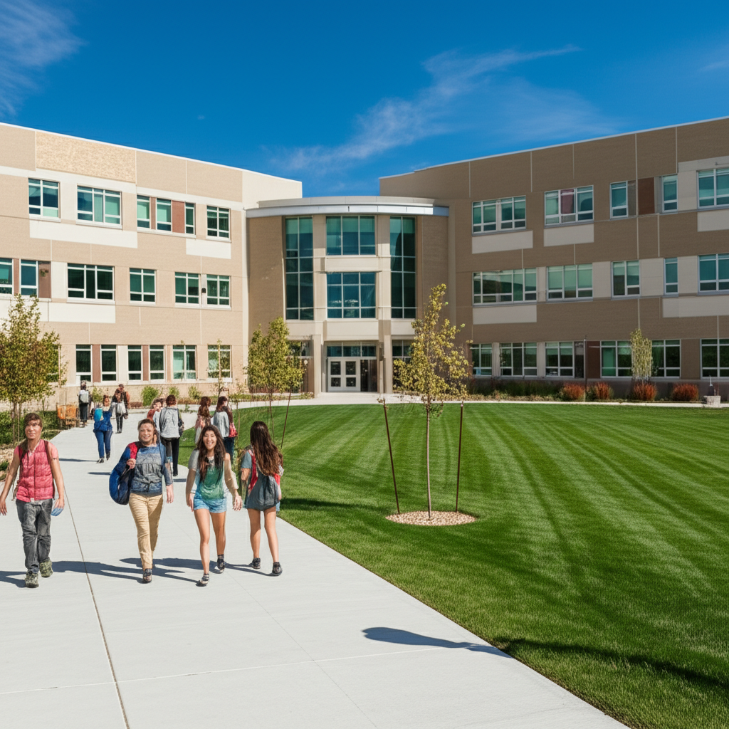 Generate a high-quality, relevant image prompt for an article about: Utah’s Largest High Schools: St