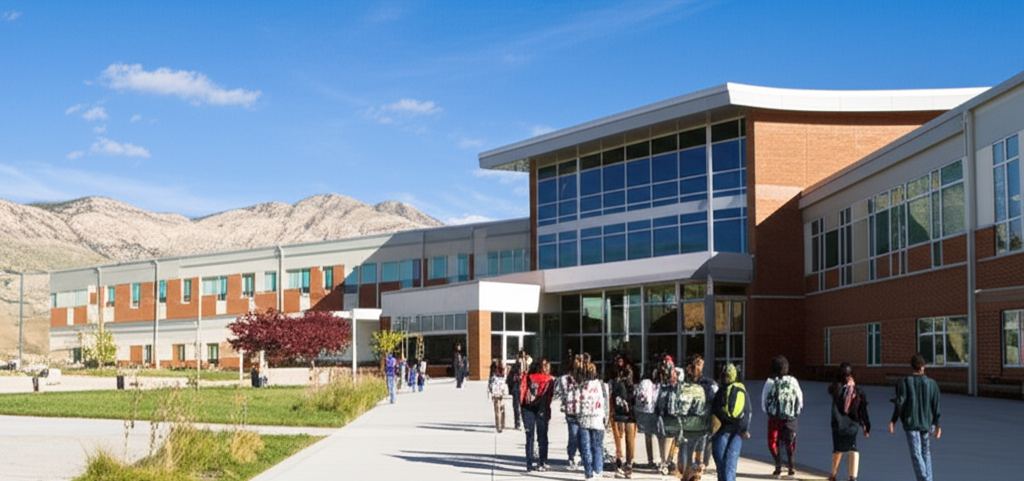 Generate a high-quality, relevant image prompt for an article about: Utah’s Largest High Schools: St
