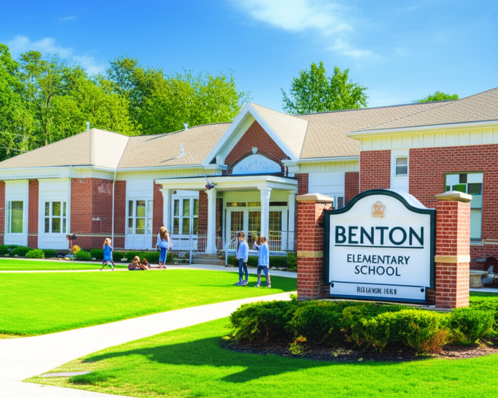 Generate a high-quality, relevant image prompt for an article about: Benton Elementary Nicholson: St