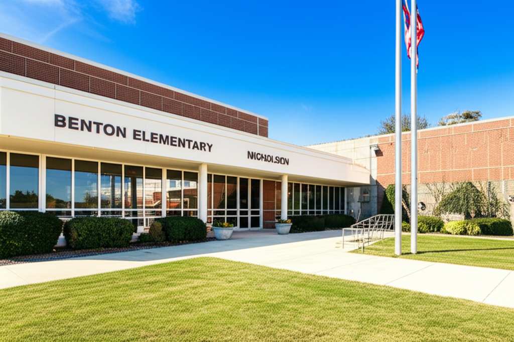 Generate a high-quality, relevant image prompt for an article about: Benton Elementary Nicholson: St