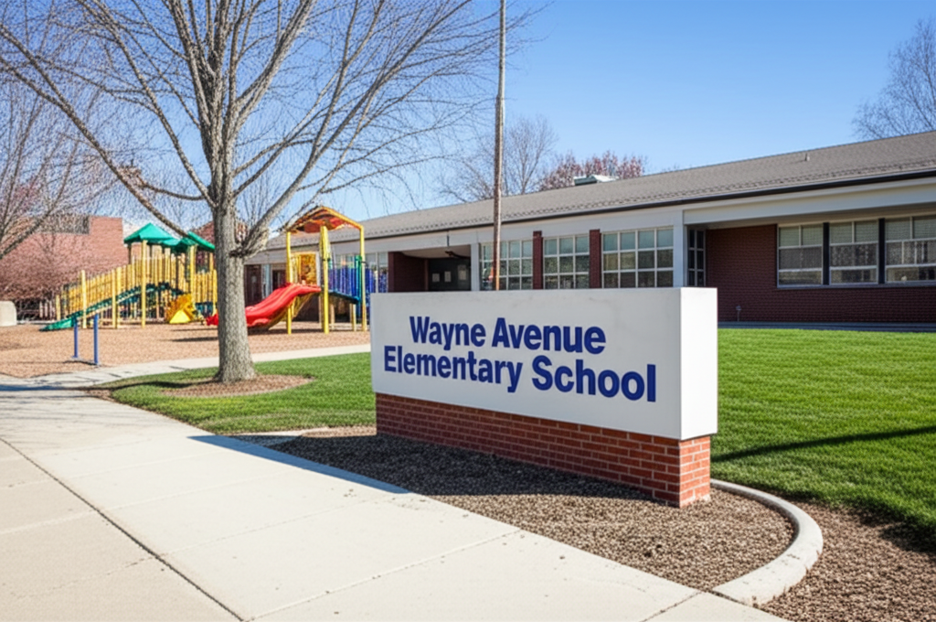 Generate a high-quality, relevant image prompt for an article about: Wayne Avenue Elementary: Stunni