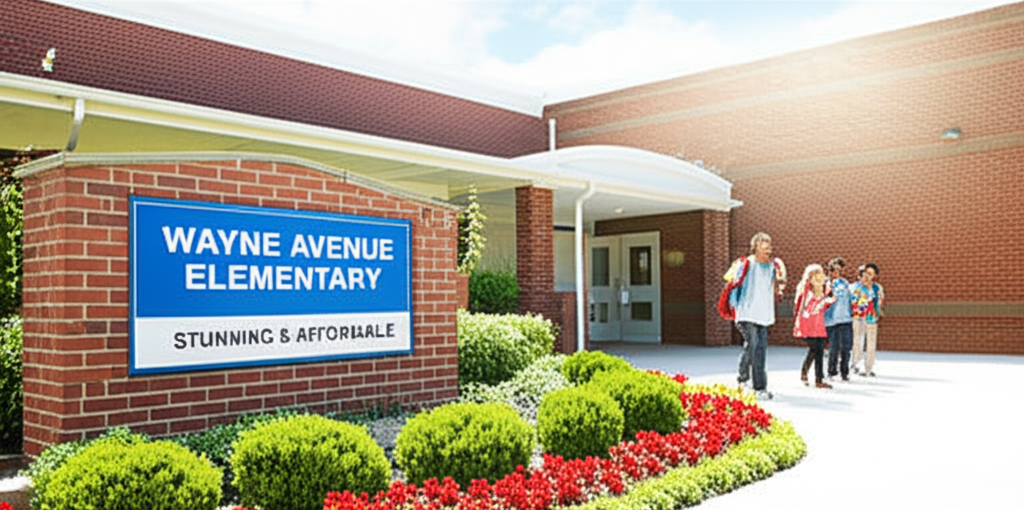 Generate a high-quality, relevant image prompt for an article about: Wayne Avenue Elementary: Stunni