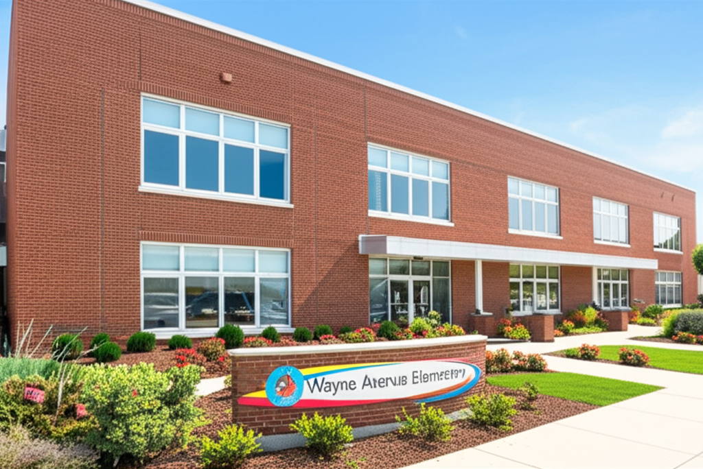 Generate a high-quality, relevant image prompt for an article about: Wayne Avenue Elementary: Stunni
