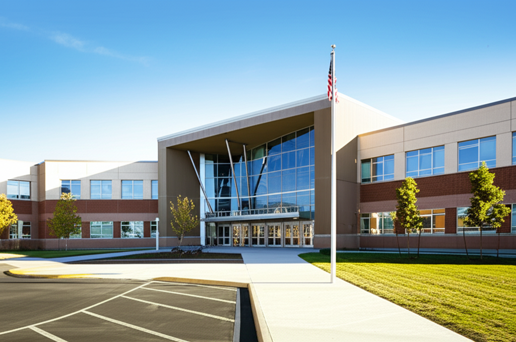 Generate a high-quality, relevant image prompt for an article about: Biggest NJ High Schools: Stunni