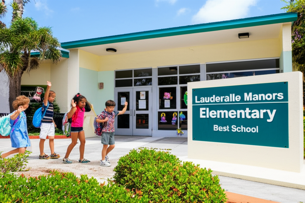 Generate a high-quality, relevant image prompt for an article about: Lauderdale Manors Elementary: B