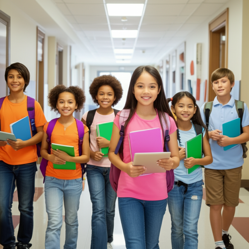 Generate a high-quality, relevant image prompt for an article about: Top 10 Texas Middle Schools: Be