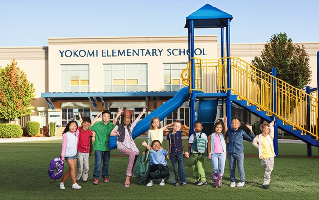 Generate a high-quality, relevant image prompt for an article about: Yokomi Elementary: Best School