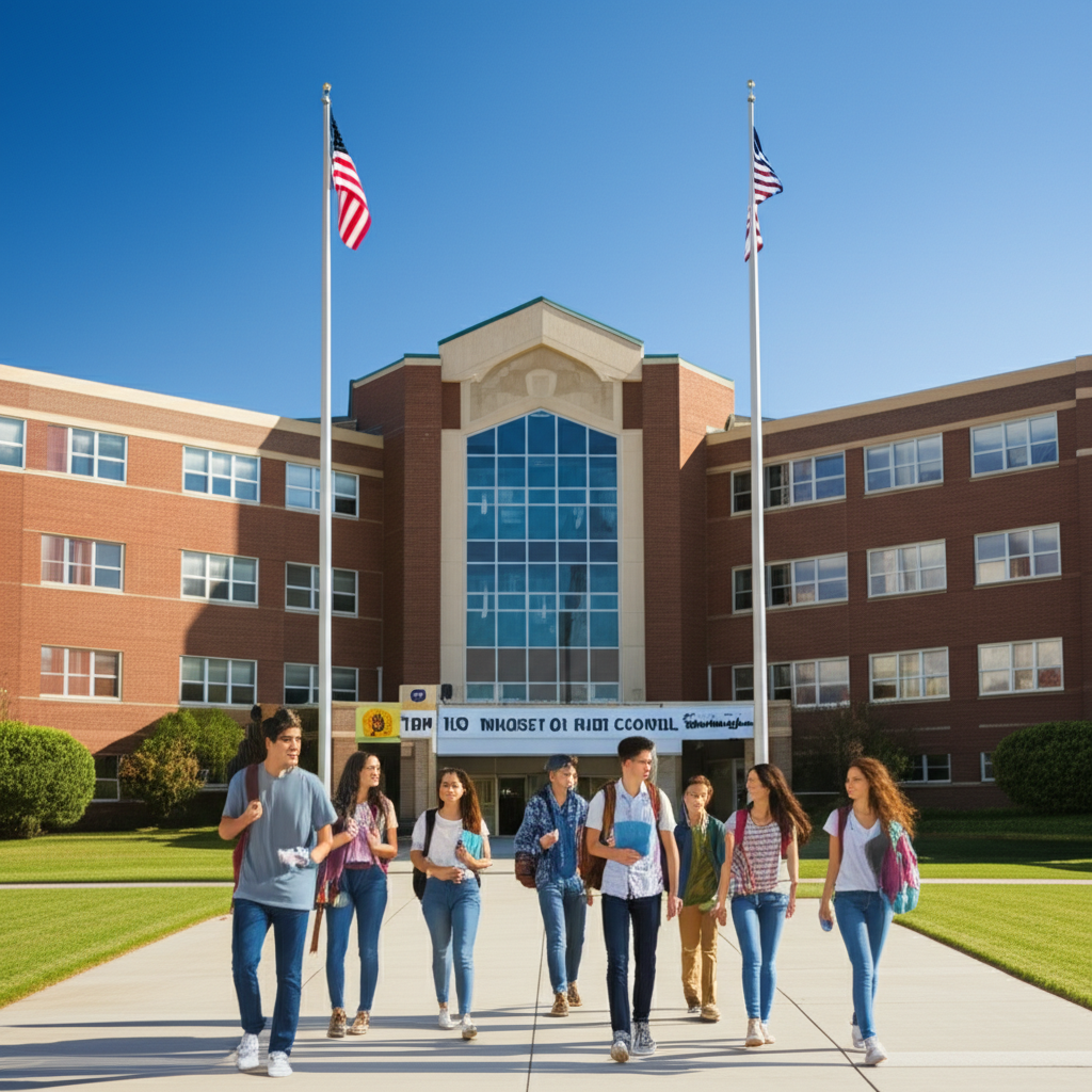 Generate a high-quality, relevant image prompt for an article about: Top 10 Biggest OK High Schools: