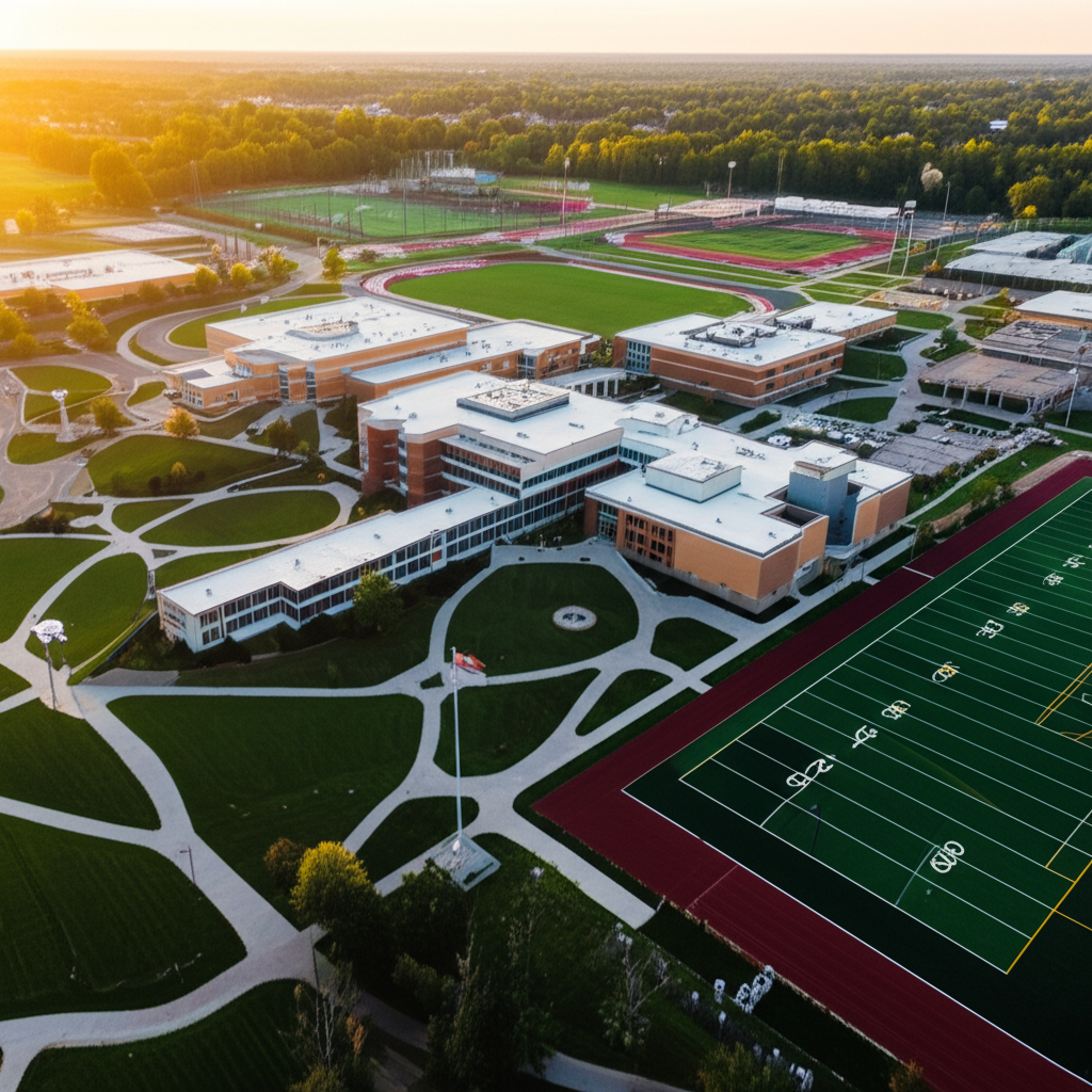 Generate a high-quality, relevant image prompt for an article about: Top 10 Ohio High Schools: Stunn