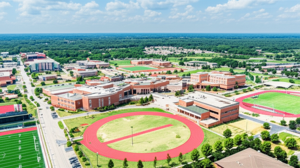 Generate a high-quality, relevant image prompt for an article about: Largest High Schools: Stunning