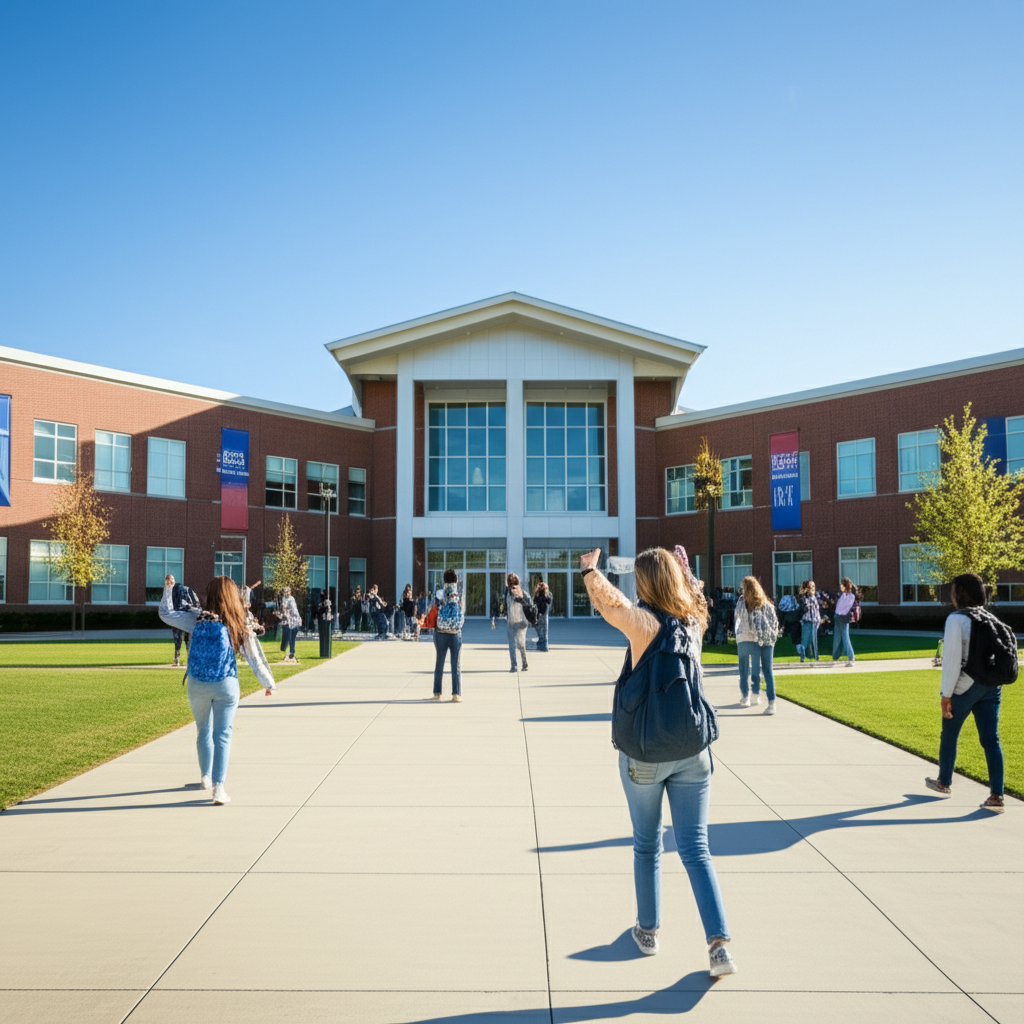 Generate a high-quality, relevant image prompt for an article about: Biggest High School OK: Stunnin