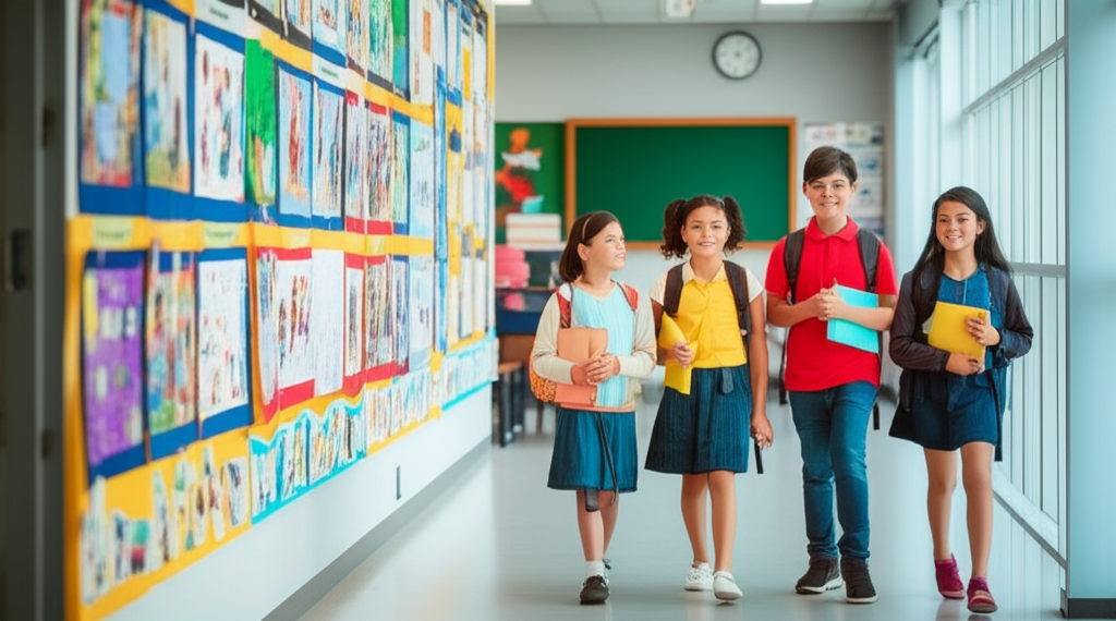 Generate a realistic, eye-catching featured image for a blog post about Melvin E Sine Elementary: Be