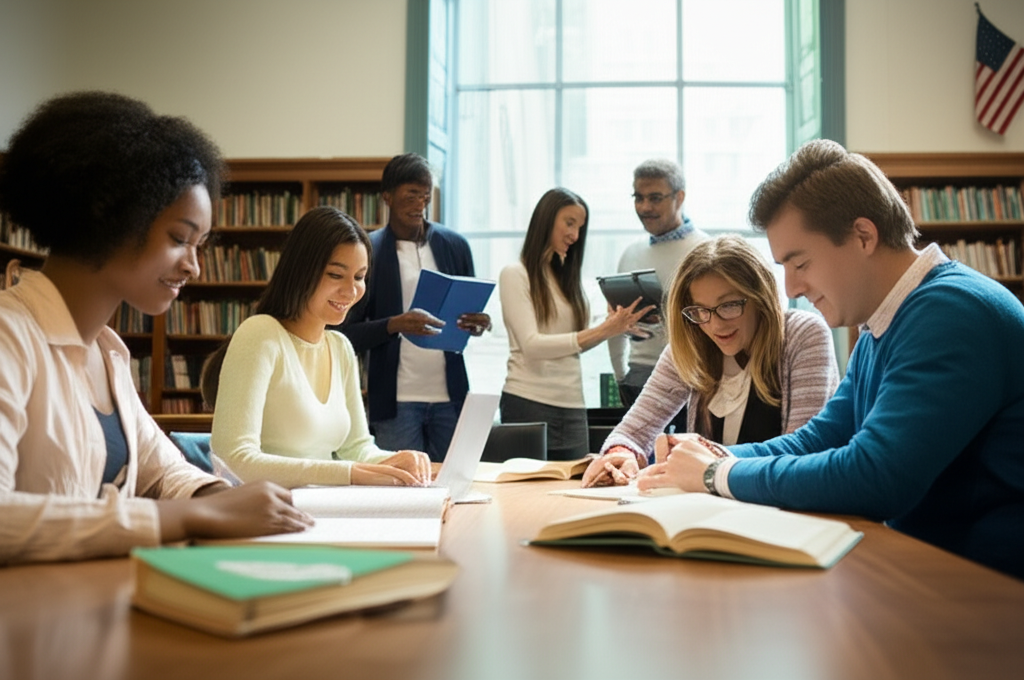 Generate a realistic, high-quality featured image for a blog post about Flushing High Schools: Best