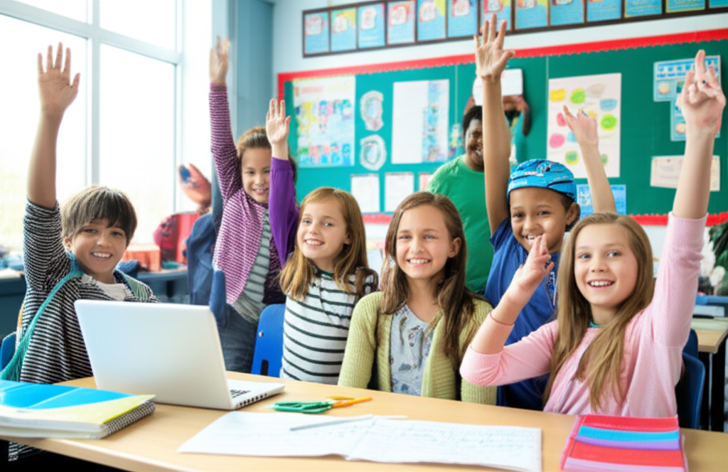 Generate a realistic, high-quality featured image for a blog post about Woodland Hills Elementary Sc