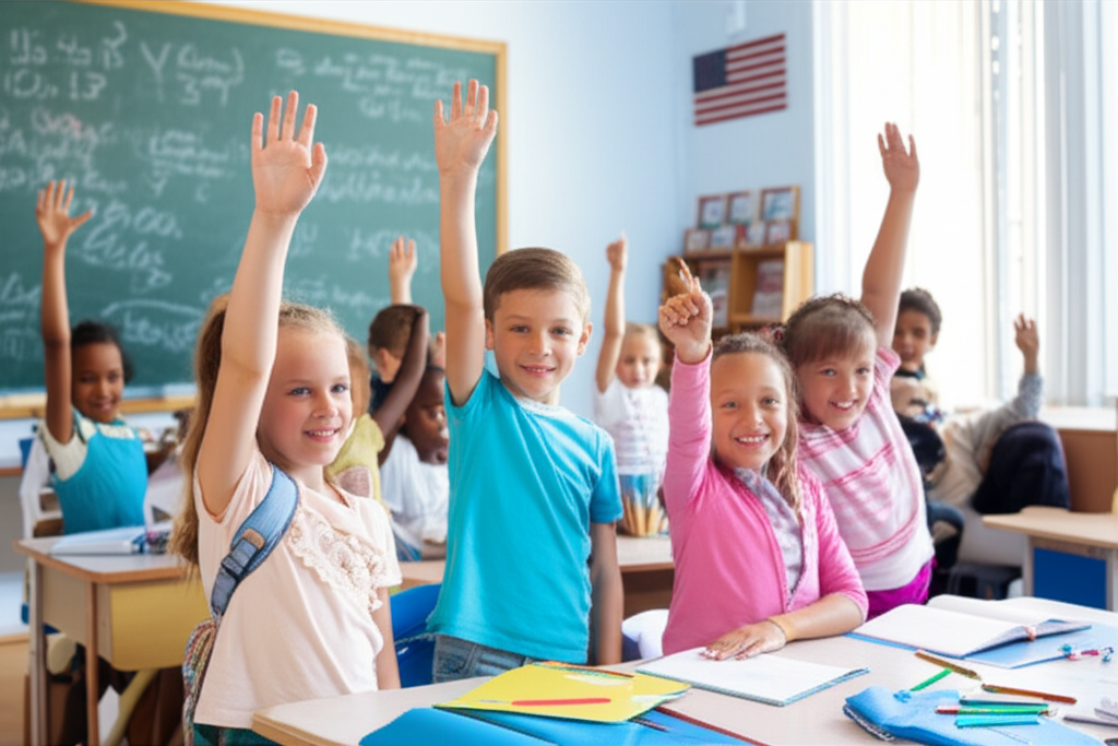 Generate a realistic, high-quality featured image for a blog post about Best Indiana Elementary Scho