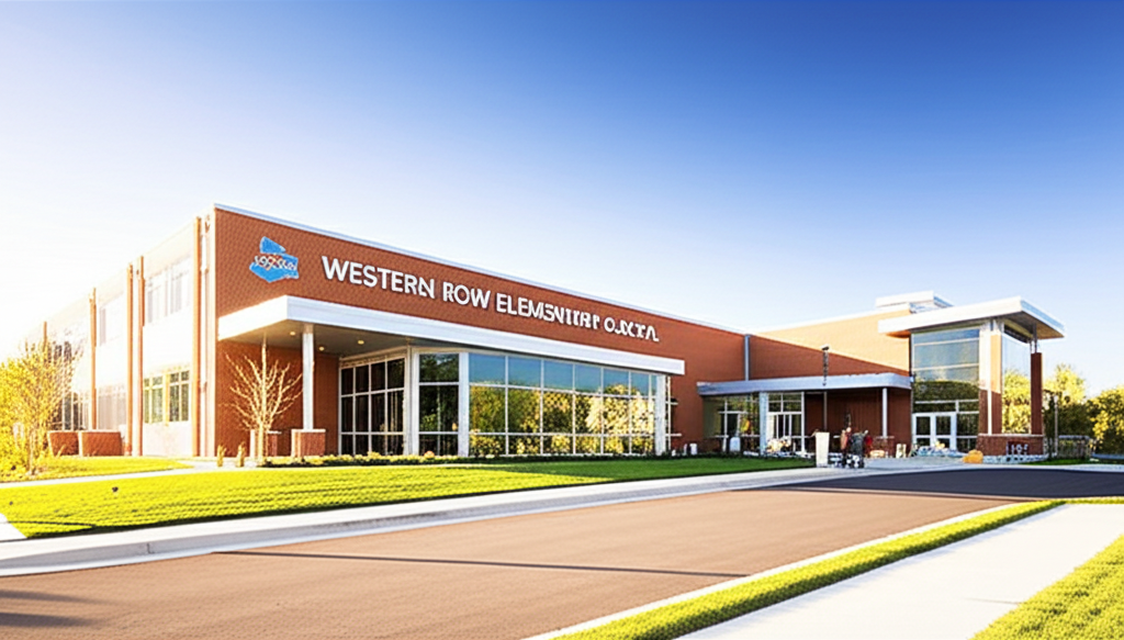 Generate a realistic, high-quality featured image for a blog post about Western Row Elementary: Stun