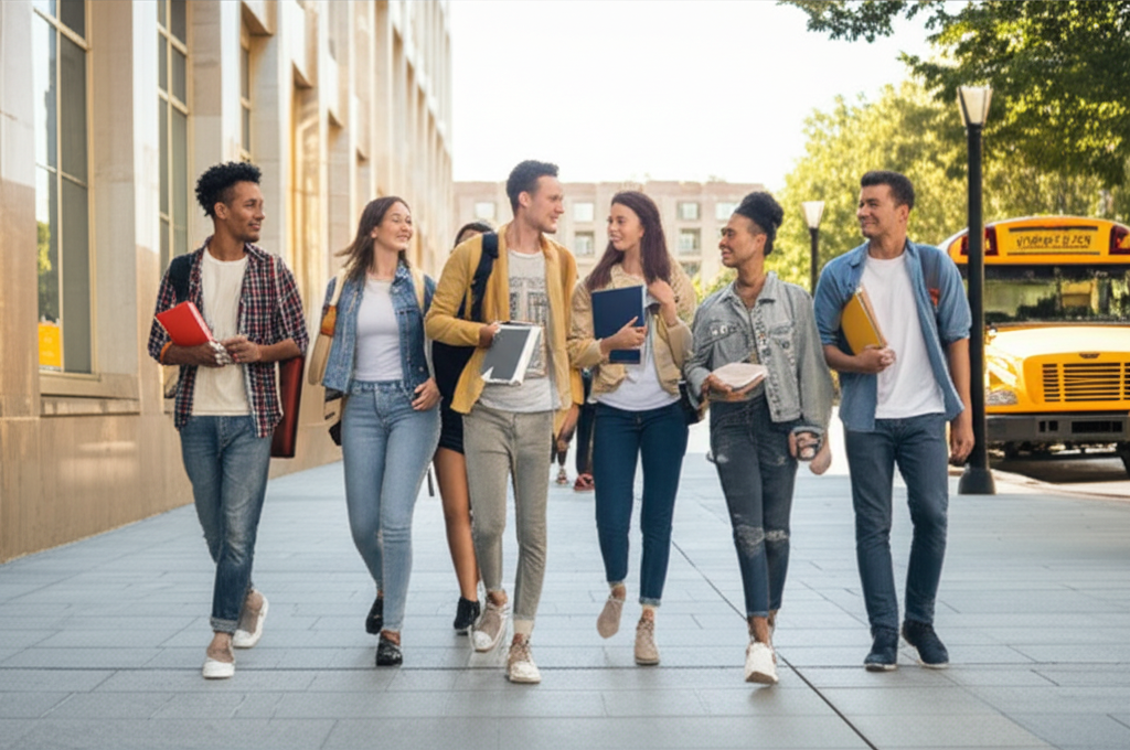 Generate a realistic, high-resolution featured image for a blog post about Freshman Orientation: You