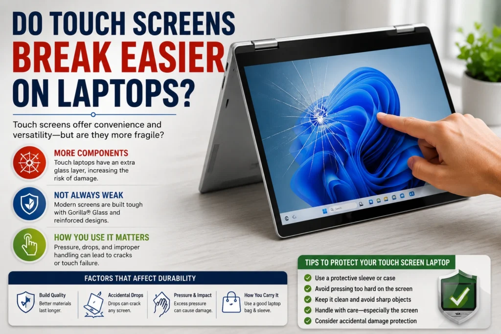 Do Touch Screens Break Easier on Laptops? Buyer Safety Tips Do Touch Screens Break Easier on Laptops